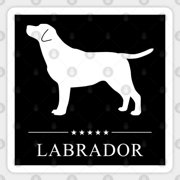 Labrador Retriever Dog White Silhouette Magnet by millersye